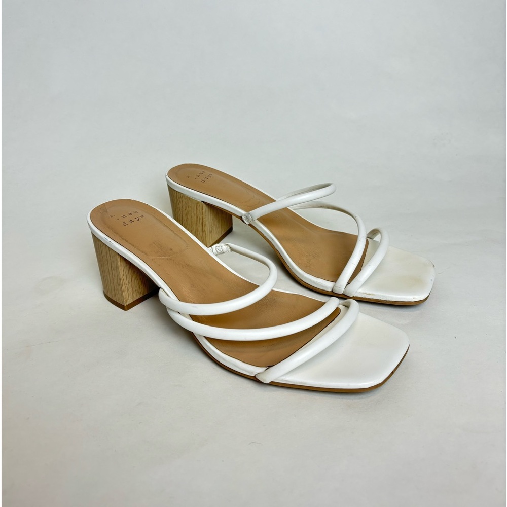 White strappy heels